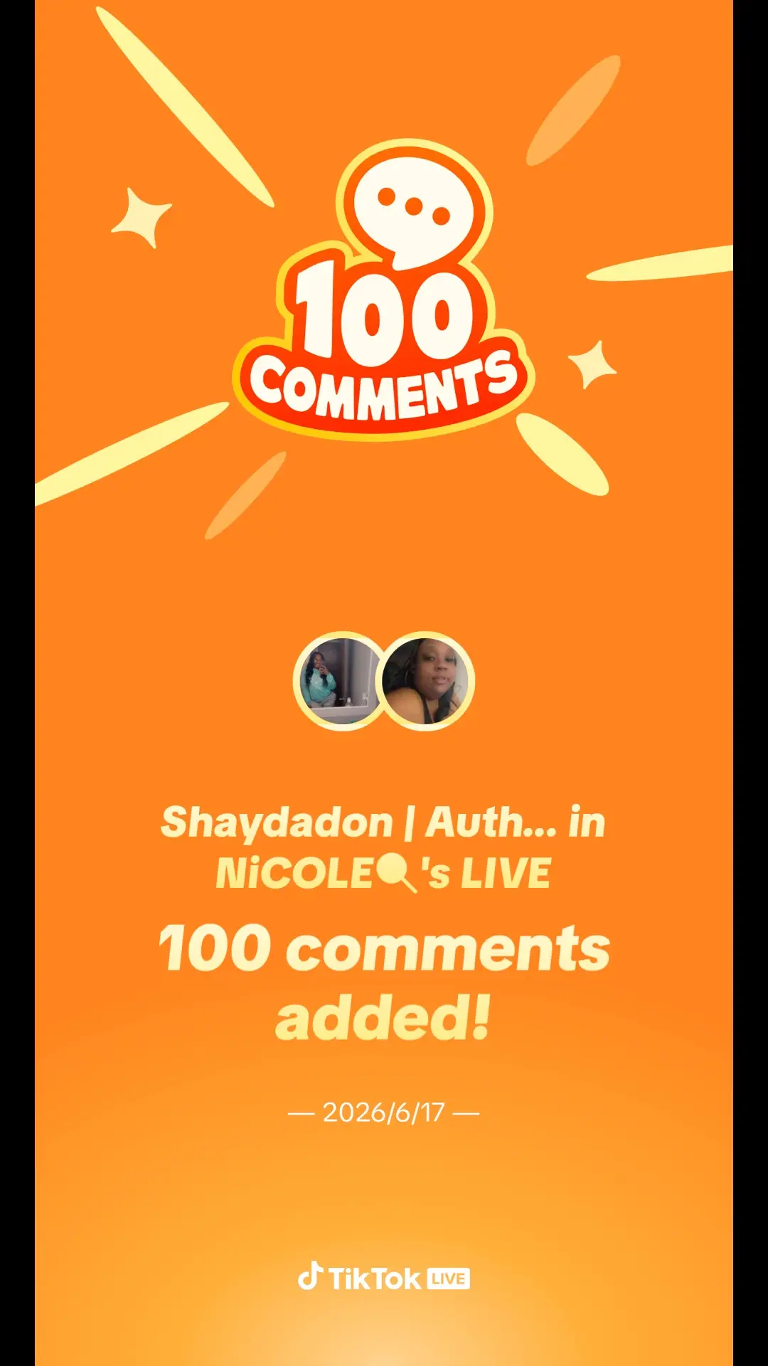 I sent 100 comments to @NiCOLE🍭's LIVE! #NiCOLE🍭FanClub #FanJourney #FanClub 