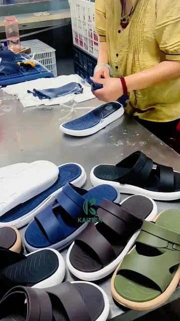 See how we craft top-quality slides step by step 🏭 #SlideSandals #CustomFootwea