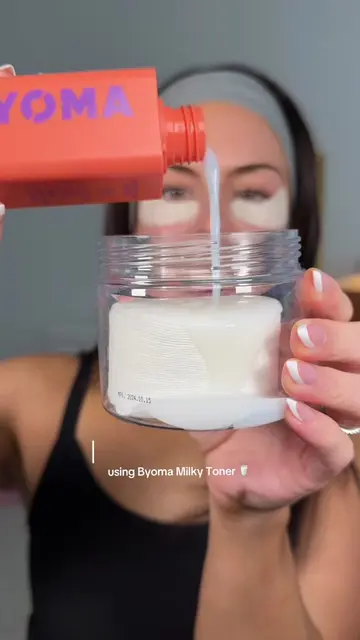 My DIY milky toner pads! 🥛 🫧 @byoma #tonerpads #milkytoner #toner #skincarepad