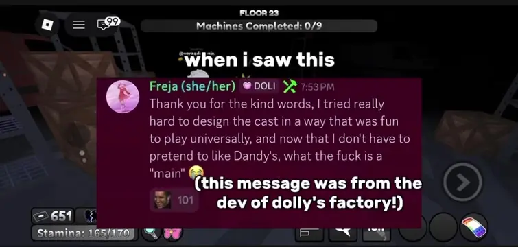 dolly's factory the fans and devs try not be hypocrites level impossible|| #dand