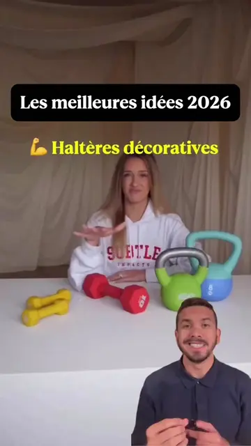 Idée de business Produit : des haltères. Particularité : elles servent de décora