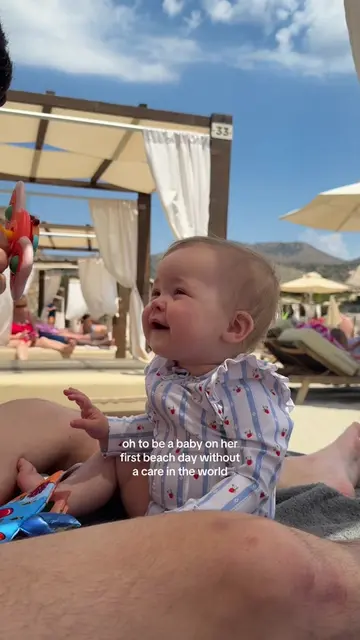I swear she is one of the happiest babies in the world 🌍 gorgeous swimsuit from