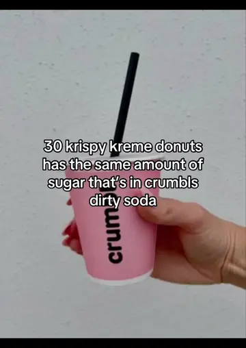 there’s 186g of sugar in crumbls dirty soda #viral @Crumbl @Krispy Kreme 