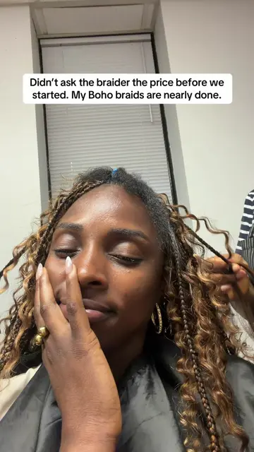 Chat I think I’m cooked. 😩 Mind you they’re waist length boho braids 😩😩😩 #ha