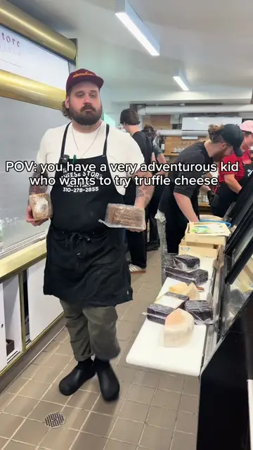 When you have a very adventurous kid who loves cheese #beverlyhills #cheesestore