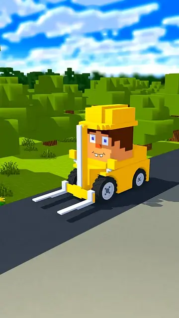 Steve Forklift vs Nasty Alex Porsche - Minecraft Animation _minecraft #physics #