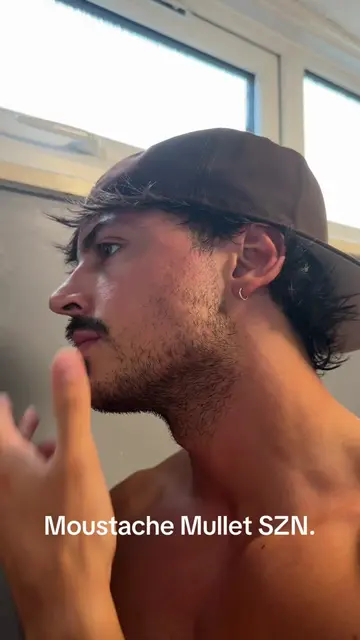 Is it moustache mullet season? #shave #mustache #mullet #haircuts #backwardshat 