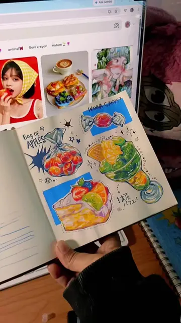 matcha parfait w/ acrylic ink pen🍵 full process chek my yt channel✨ #drawing #a
