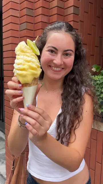 Elote sweet corn butter soft serve from Papa D’Amour’ in NYC! #Foodie #nyc #fyp 