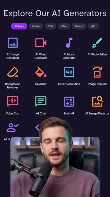 Generate images, videos, music, and more with AI—just type your prompt and let t