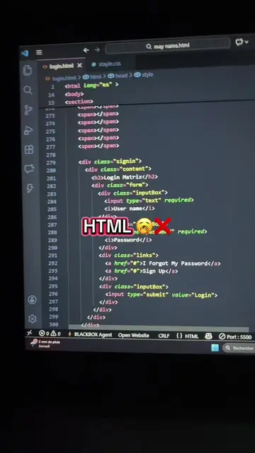 Login Form Matrix HTML CSS 💚🔥#fyp #coding #htmlcss #developpementpersonnel #ma