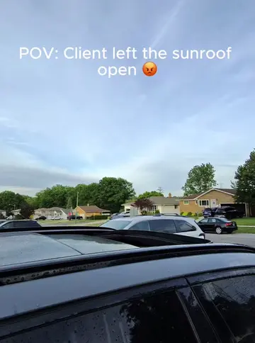 POV: Client left the sunroof open.  #x5m #fyp #cardetailing #interior #clean 