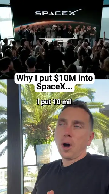 Why I put $10 million into SpaceX. Not because I see it as risky. I see it as a 