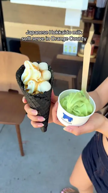 New Japanese Hokkaido milk soft serve dessert shop in Orange County! Indigo Cow 