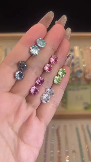 New colorful Sakura studs #earrings #fashiontiktok #jewelry #foryou 