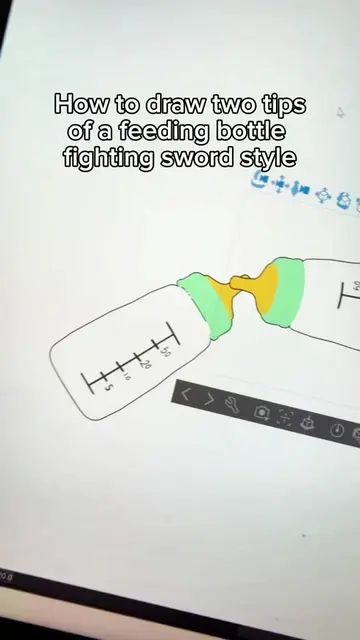 How to draw two tips of a feeding bottle fighting sword style 🍼⚔️ #digitalart #