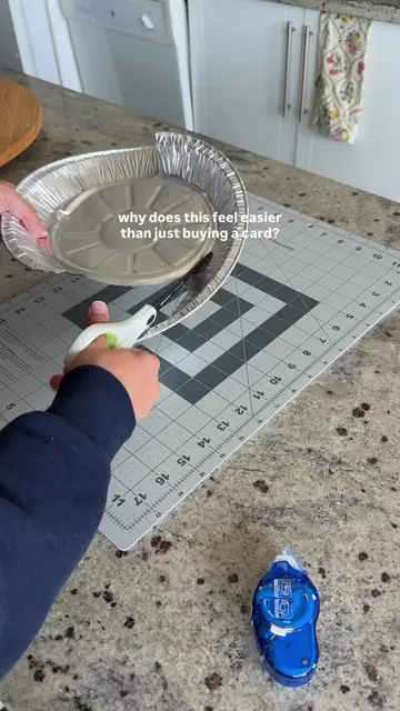 a foil pie pan hates to see me coming 🤪 I used hot glue to adhere the foil embe