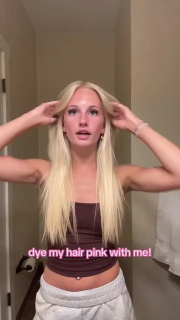 Part 1 of dying my hair pink! 💗🌸🌷#pinkhair #Vlog #hairdye #pinkhairsummer #pi