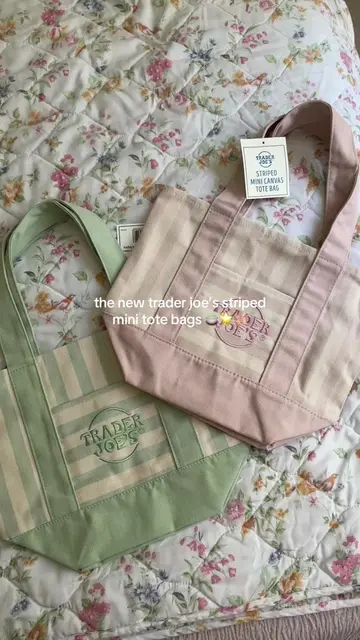can’t wait to style them 🌟 #fyp #traderjoes #newtotebags #pastels 