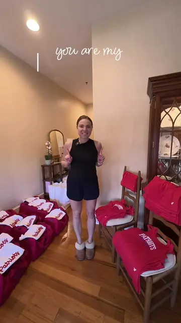 todays task: stuffing team bags with red tanks! 👚 #dancecoach #danceteam #dance