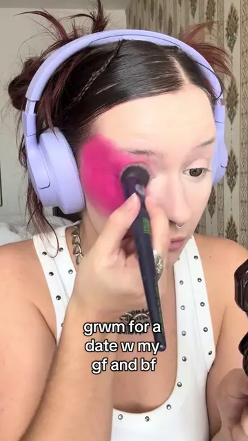Bisexual flag as makeup🤭🩷💜💙 #creativemakeup #altmakeup #alternativemakeup #m