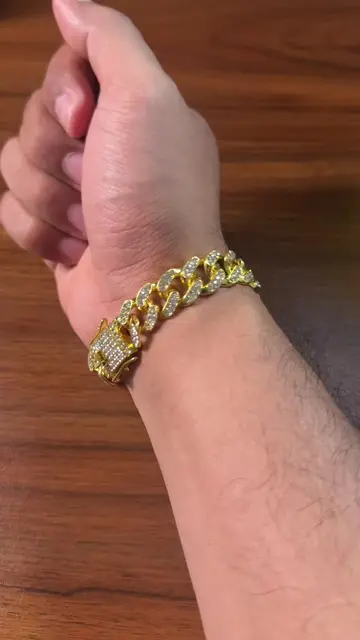 Cuban Rhinestone Bracelet Link 🔗💎 #cuban #bracelet #link #gold #silver 