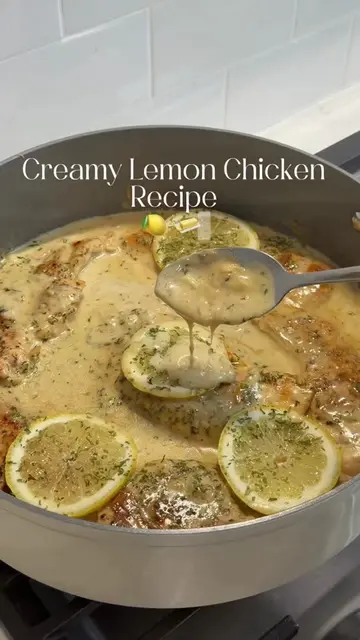 Creamy lemon chicken 🍋  Recipe ⬇️  1 tsp salt 1/2 tsp garlic powder 1/4 tsp pep