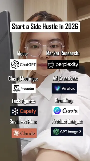 My 2026 AI stack for starting a side hustle #AITools #AI #SideHustle #fyp #Claud
