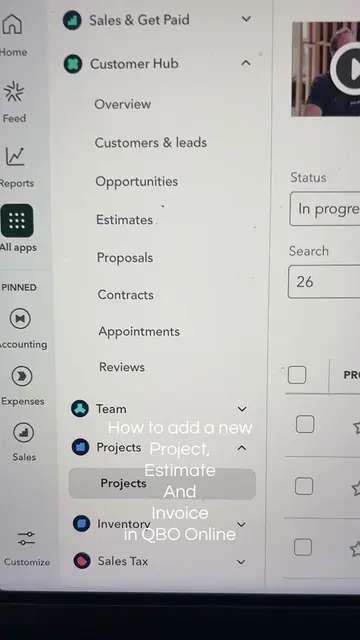 How to add a new project, customer, estimate and invoice in QBO Online #fyp #boo