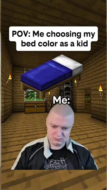 Minecraft Bed Color Choice 😂 #Minecraft #meme #gaming #funny #pov