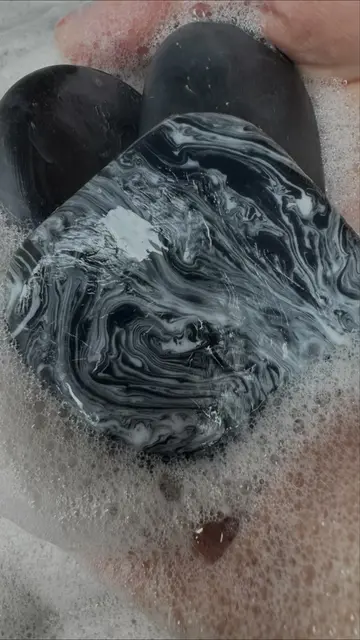 Oddly satisfying black soap 🖤🫧💭 #soapasmr #oddlysatisfying #foryou #soap #asm