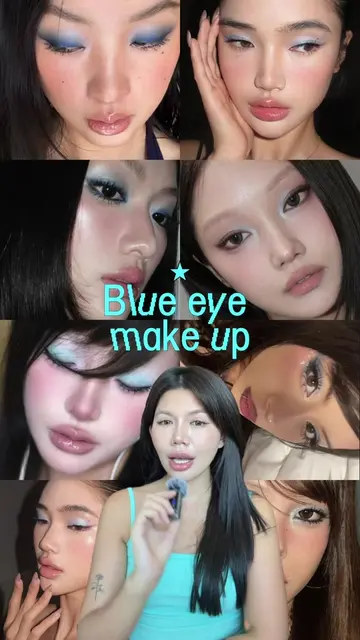 เทรนแต่งหน้าโทนสีฟ้ากลับมาแล้ว #OneDayOneTikTok #tiktokmakeup #แต่งหน้า 
