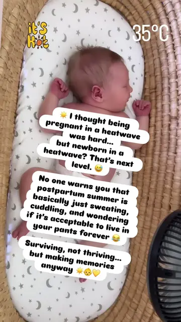 ☀️ I thought being pregnant in a heatwave was hard… but newborn in a heatwave? T