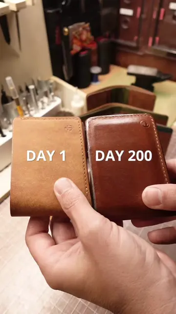 200 days in. Full-grain, veg-tan, cowhide leather journey. #fullgrainleather #pa