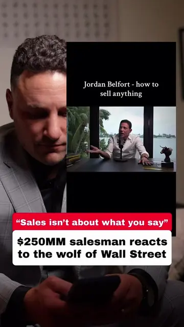 Reacting to Jordan Belfort the Wolf of Wall Street.  “Sales isn’t about what you