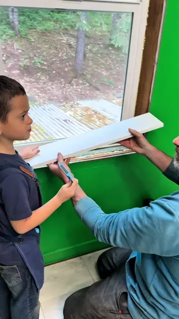 We want to build a swinging bridge from Kingston’s window to a tree house but un