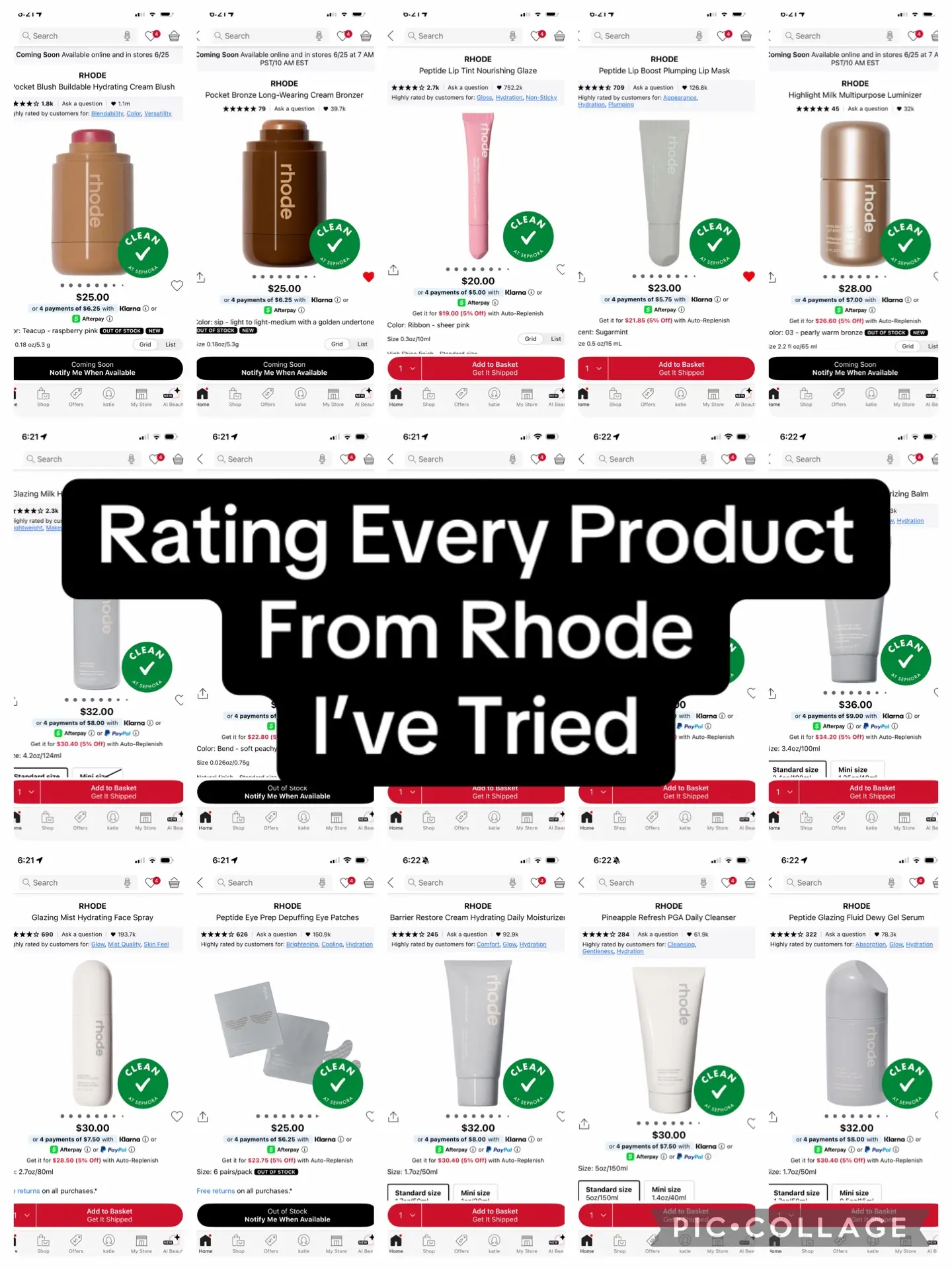 Rating every product from @rhode skin I’ve tried! I absolutely love rhode, but s