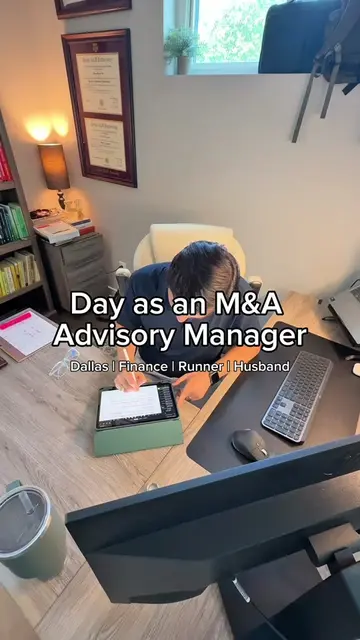 Day in the life of an M&A advisory manager. A little bit of coffee, a lot of spr