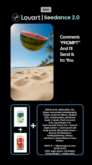 Comment PROMPT & I’ll send it to you. Seedance 2.0 is too powerful . I used it t
