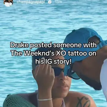 Drake on his recent IG story posted someone with The Weeknd’s XO tattoo potentia
