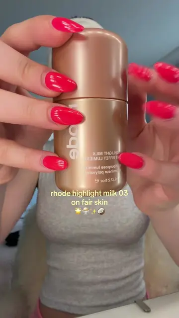 testing rhode Highlight milk shade 03 on fair skin🌟🤎 @rhode skin highlight mil