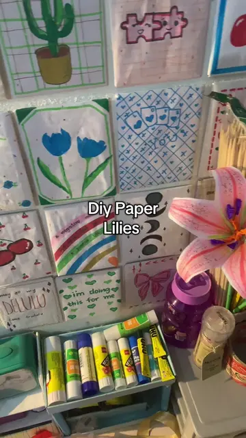 Paper lilies by me 🌸 #handmade #DIY #viral #lilies #fyp 