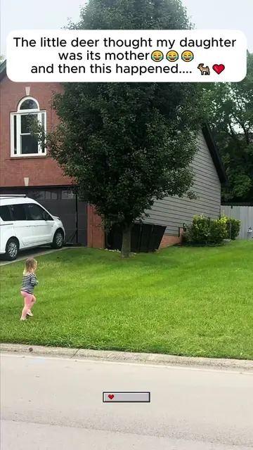 The little deer thought my daughter was its mother and in the end,it chose to st