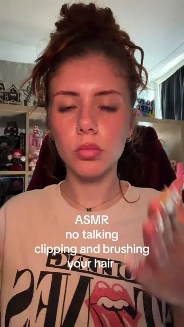 ASMR no talking brushing and clipping your hair!! i feel like i haven’t done a c