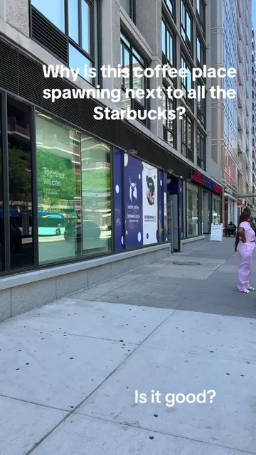 I swear I only see it next to Starbucks #fyp #starbucks #luckincoffee 