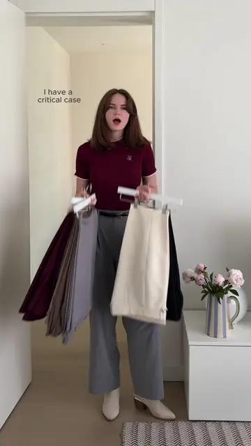 1 top, 4 trousers = 1 outfit 4 tops, 1 pair of trousers = 4 outfits #officeoutfi