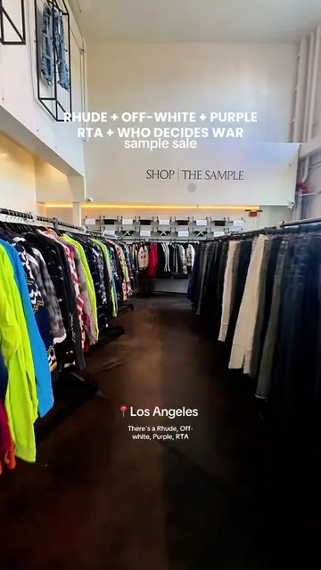 An insane luxury streetwear sample sale with Rhude, Off-White, rTa, Purple, and 