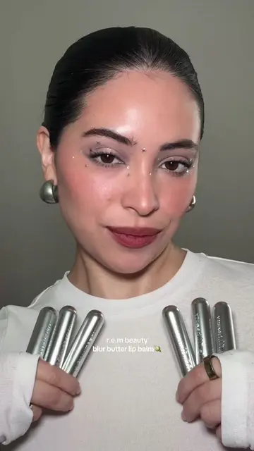 Trying on all of the @r.e.m. beauty blur butter lip balms (they really are super