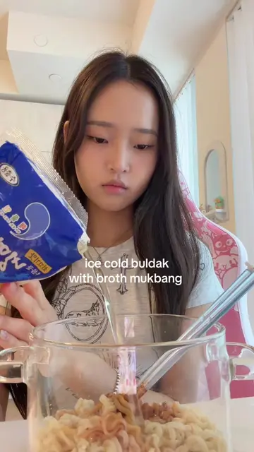 cold noodles buldak mukbang😛