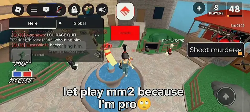 I'm so diva🙄 jk this is #Ragebait #fyp #funny #roblox#mm2fyp 